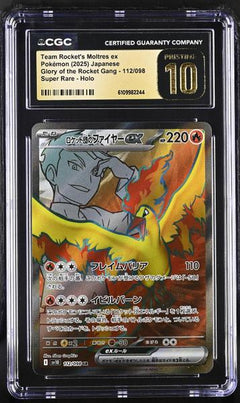 Team Rocket's Moltres ex Super Rare, Holo 2025 Glory of the Rocket Gang #112/098 CGC PRISTINE 10-1