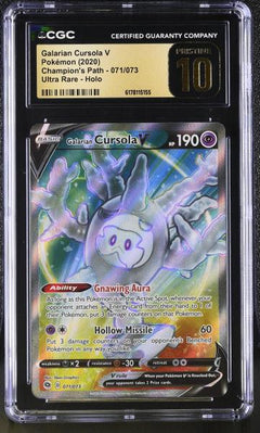 Galarian Cursola V Ultra Rare, Holo 2020 Champion's Path #071/073 CGC PRISTINE 10-1