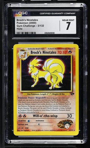 Brock's Ninetales Holo 2000 Gym Challenge #3/132 CGC 7