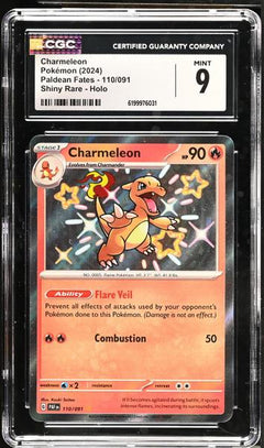 Charmeleon Shiny Rare, Holo 2024 Paldean Fates #110/091 CGC 9-1
