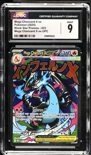 Mega Charizard X ex Mega Charizard X ex UPC 2025 Black Star Promos #023 CGC 9