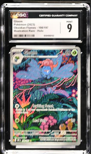 Gloom Illustration Rare, Holo 2023 Obsidian Flames #198/197 CGC 9