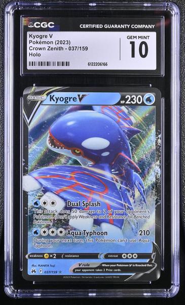 Kyogre V Holo 2023 Crown Zenith #037/159 CGC 10-1
