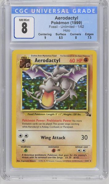 Aerodactyl Holo 1999 Fossil #1/62 CGC 8-1