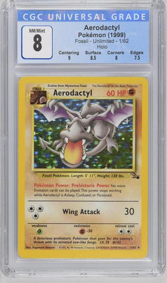 Aerodactyl Holo 1999 Fossil #1/62 CGC 8-1