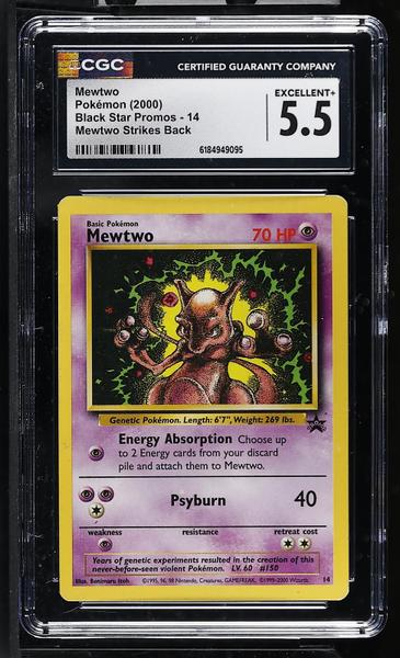 Mewtwo Mewtwo Strikes Back 2000 Black Star Promos #14 CGC 5.5-1