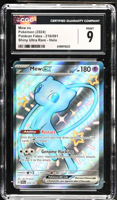 Mew ex Shiny Ultra Rare, Holo 2024 Paldean Fates #216/091 CGC 9-1