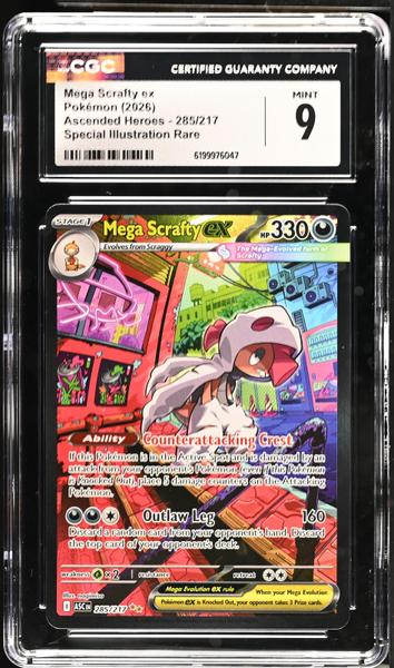Mega Scrafty ex Special Illustration Rare 2026 Ascended Heroes #285/217 CGC 9-1