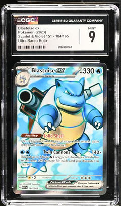 Blastoise ex Ultra Rare, Holo 2023 Scarlet & Violet 151 #184/165 CGC 9-1