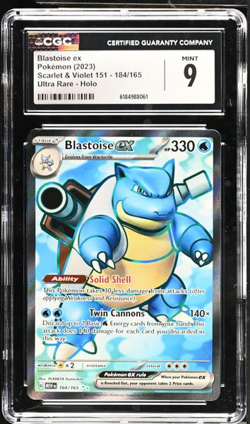 Blastoise ex Ultra Rare, Holo 2023 Scarlet & Violet 151 #184/165 CGC 9