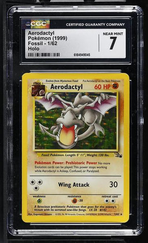 Aerodactyl Holo 1999 Fossil #1/62 CGC 7