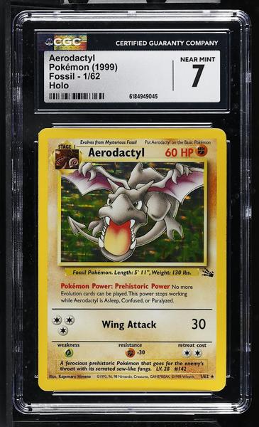 Aerodactyl Holo 1999 Fossil #1/62 CGC 7