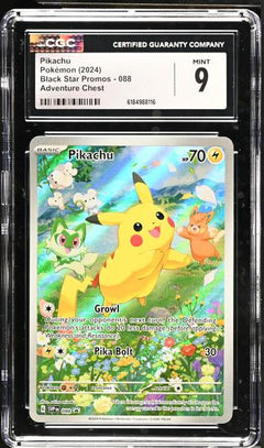 Pikachu Adventure Chest 2024 Black Star Promos #088 CGC 9-1