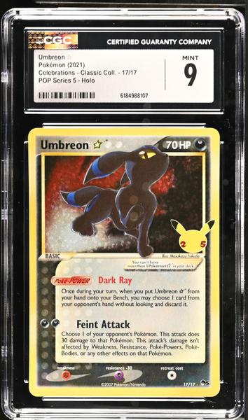 Umbreon POP Series 5, Holo 2021 Celebrations - Classic Coll. #17/17 CGC 9-1