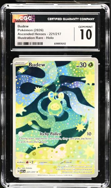 Budew Illustration Rare, Holo 2026 Ascended Heroes #221/217 CGC 10-1