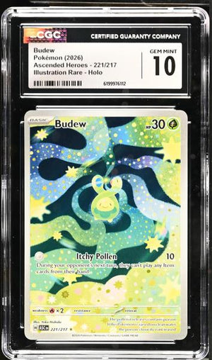 Budew Illustration Rare, Holo 2026 Ascended Heroes #221/217 CGC 10