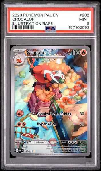 Crocalor 2023 Pokemon Pal En-Paldea Evolved Illustration Rare #202 PSA 9-1