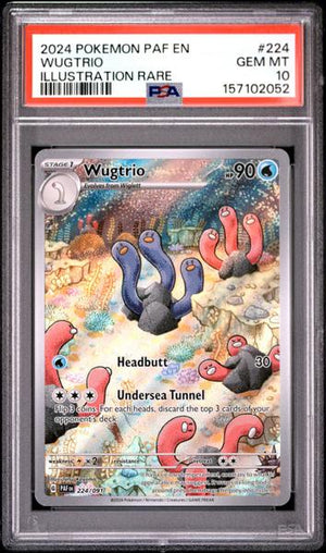 Wugtrio 2024 Pokemon Paf En-Paldean Fates Illustration Rare #224 PSA 10