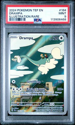 Drampa 2024 Pokemon Tef En-Temporal Forces Illustration Rare #184 PSA 9-1