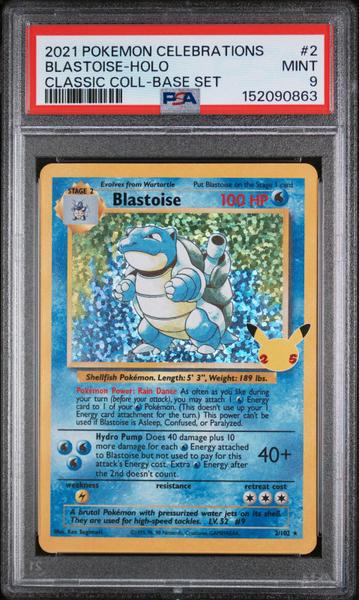 Blastoise-Holo 2021 Pokemon Celebrations Classic Collection Base Set #2 PSA 9-1