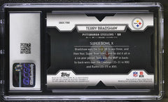 Terry Bradshaw 2015 Topps Chrome Super Bowl 50 Die Cuts CGC 10-2