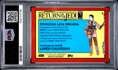 Princess Leia Organa 2023 Topps Chrome Sapphire Star Wars Return Of The Jedi #5 PSA 9-2