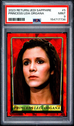 Princess Leia Organa 2023 Topps Chrome Sapphire Star Wars Return Of The Jedi #5 PSA 9-1