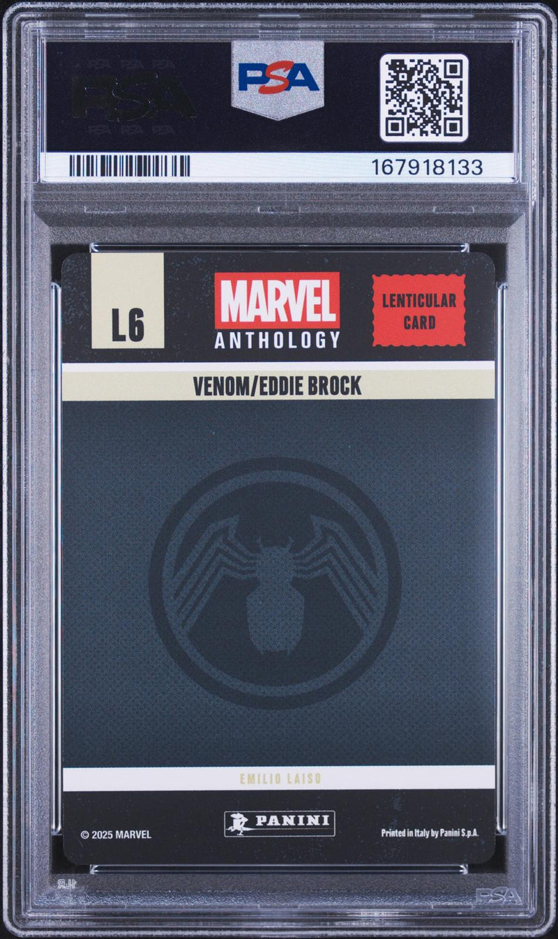 Eddie Brock Venom 2026 Panini Marvel Anthology Lenticular PSA 9-2