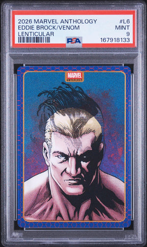 Eddie Brock Venom 2026 Panini Marvel Anthology Lenticular PSA 9
