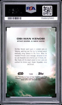 Obi-Wan Kenobi 2025 Topps Chrome Star Wars Gold Refractor SP 12/50 PSA 9-2