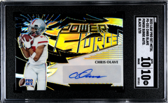 Chris Olave RC 2022 Leaf Pro Set Metal Black Power Surge Rookie Auto Jersey # SP 2/10 SGC 10-1