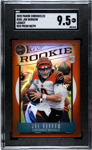 Joe Burrow RC 2020 Panini Chronicles Legacy Red Rookie SP 80/99 SGC 9.5