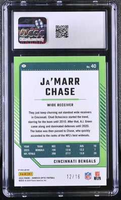 Ja'marr Chase 2024 Donruss Optic Football Emojis SP 12/16 CGC 10-2