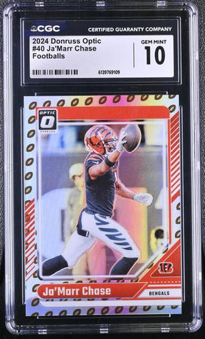 Ja'marr Chase 2024 Donruss Optic Football Emojis SP 12/16 CGC 10