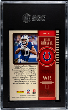 Michael Pittman Jr 2023 Panini Legacy Black SP 1/1 SGC 9-2