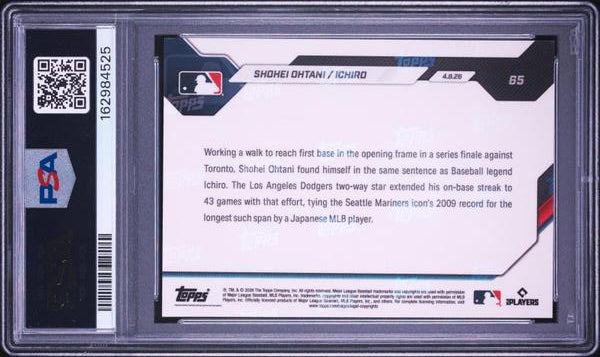 Shohei Ohtani Ichiro 2026 Topps Now #65 PSA 10-2