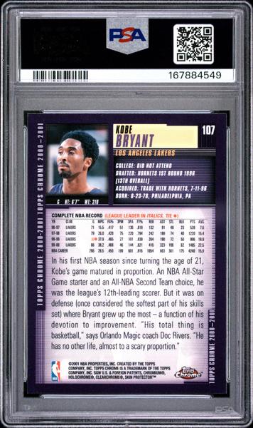 Kobe Bryant 2000-01 Topps Chrome Basketball #107 PSA 9-2
