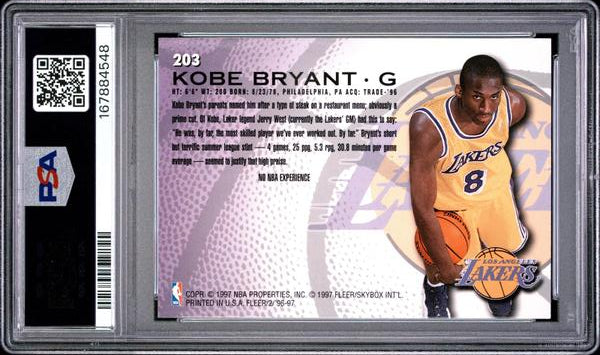 Kobe Bryant 1996-97 Fleer Rookie #203 PSA 9-2