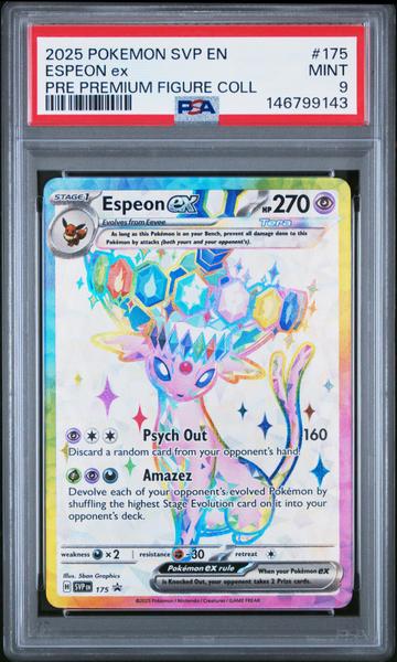 Espeon Ex 2025 Pokemon Svp En-Sv Black Star Promo Pre Premium Figure Coll #175 PSA 9
