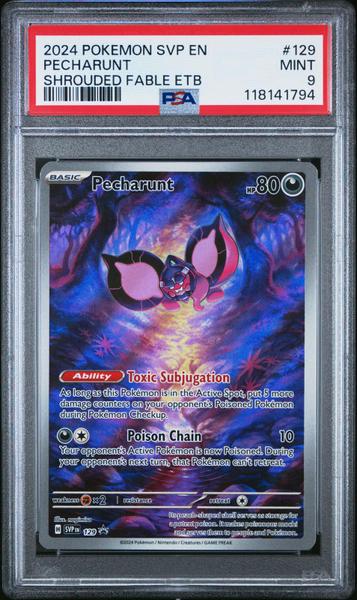Pecharunt 2024 Pokemon Svp En-Sv Black Star Promo Shrouded Fable Etb #129 PSA 9