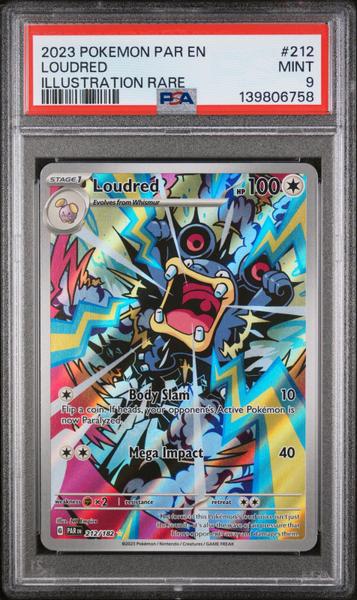 Loudred 2023 Pokemon Par En-Paradox Rift Illustration Rare #212 PSA 9
