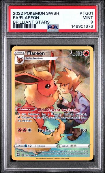 Fa/Flareon 2022 Pokemon Sword & Shield Brilliant Stars Brilliant Stars #TG01 PSA 9