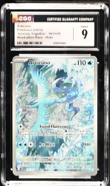 Articuno Illustration Rare, Holo 2025 Journey Together #161/159 CGC 9