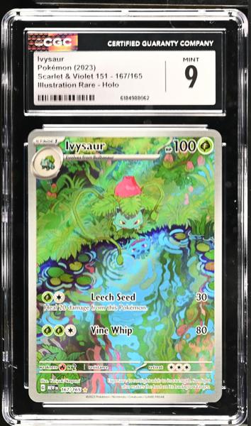 Ivysaur Illustration Rare, Holo 2023 Scarlet & Violet 151 #167/165 CGC 9