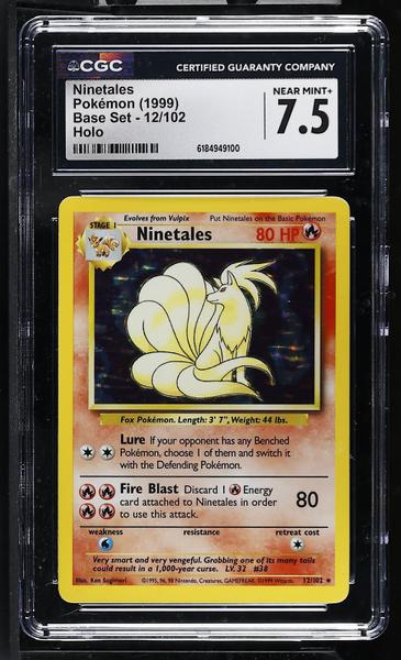 Ninetales Holo 1999 Base Set #12/102 CGC 7.5-1