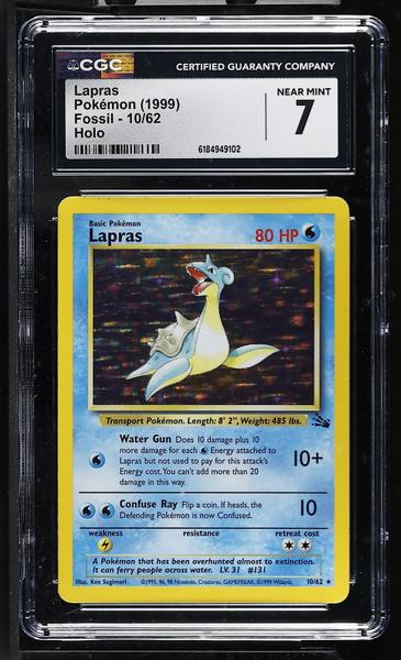 Lapras Holo 1999 Fossil #10/62 CGC 7