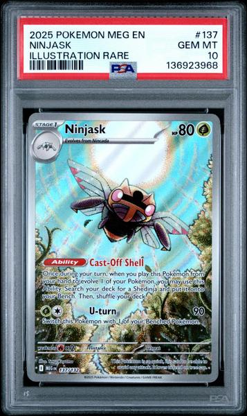 Ninjask 2025 Pokemon Meg En-Mega Evolution Illustration Rare #137 PSA 10-1