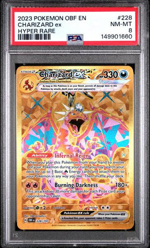 Charizard Ex 2023 Pokemon Obf En-Obsidian Flames Hyper Rare #228 PSA 8