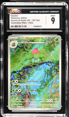 Ivysaur Illustration Rare, Holo 2023 Scarlet & Violet 151 #167/165 CGC 9-1