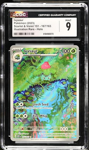Ivysaur Illustration Rare, Holo 2023 Scarlet & Violet 151 #167/165 CGC 9